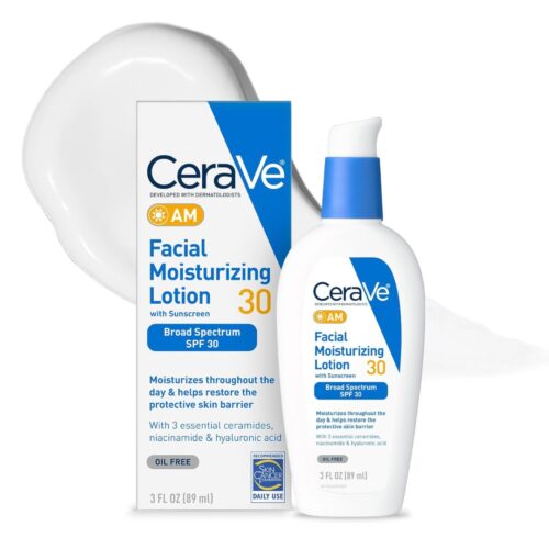 CeraVe AM Face Moisturizer with SPF 30 | Hydrating Daily Sunscreen for Oily to Dry Skin – 3oz (EXP 01/2027)