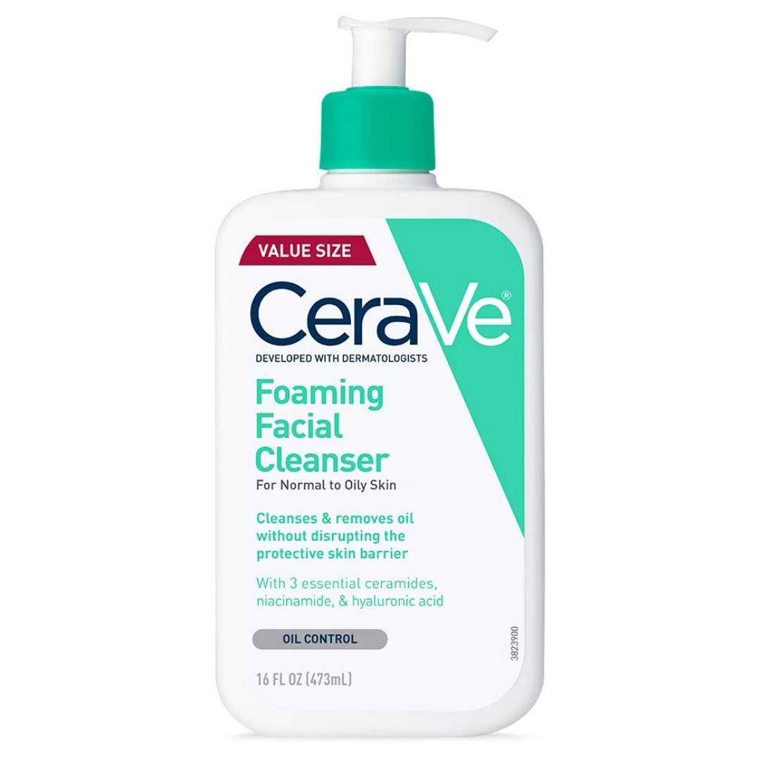 CeraVe Foaming Facial Cleanser 16oz | Fragrance-Free Face Wash for Oily Skin