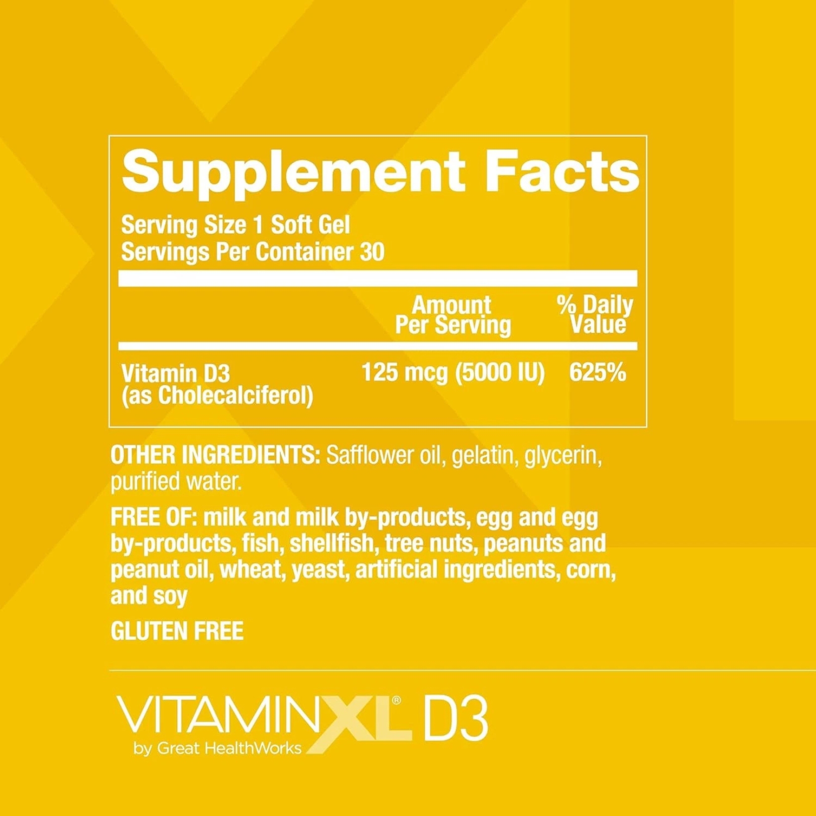 OmegaXL VitaminXL D3 – High Potency Daily Vitamin D 5000 IU (125 mcg) Immune Support - Image 2