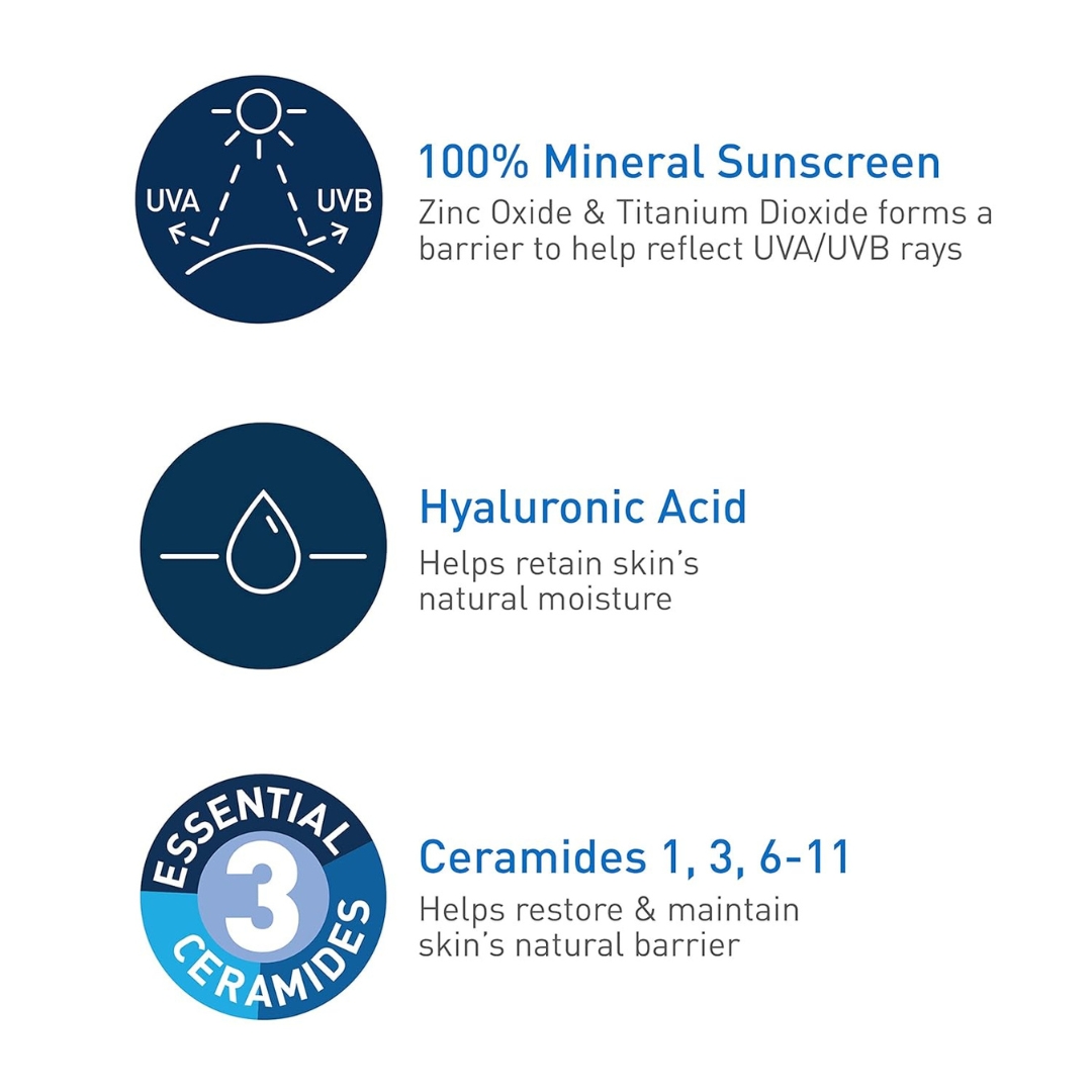 CeraVe Hydrating Body Mineral Sunscreen Lotion SPF 50 | 5 fl oz | New Exp 2027Shop CeraVe Hydrating Body Mineral Sunscreen Lotion SPF 50 (5 fl oz) – Broad Spectrum, Fragrance-Free, for Sensitive Skin. Provides UVA/UVB protection with essential ceramides. Fresh stock, expiry 2027. Free shipping! - Image 2