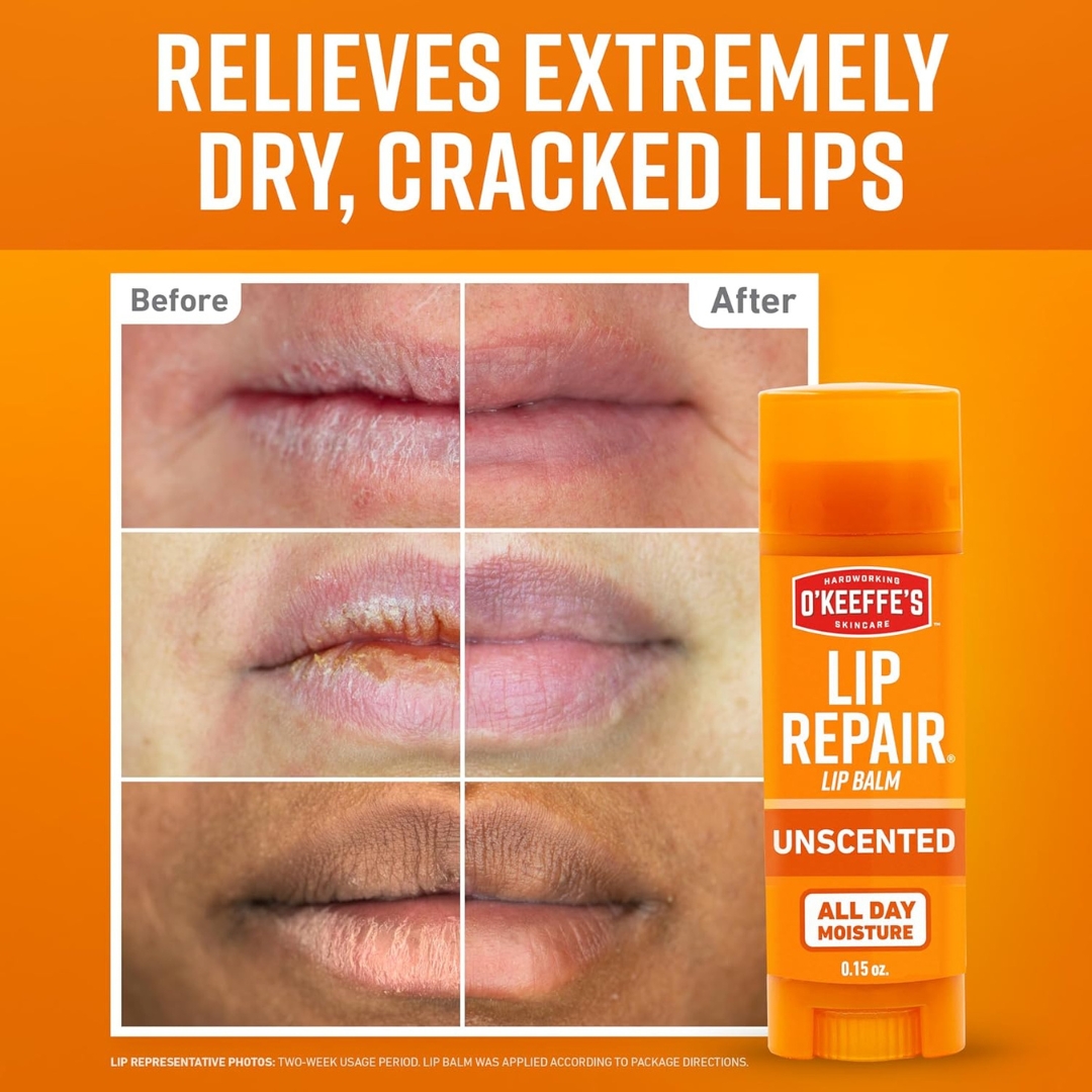 O’Keeffe’s Lip Repair Balm Twin Pack Cherry with Vitamin E – Healing for Dry, Cracked Lips - Image 2